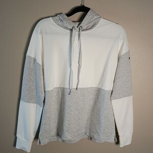 Ahead Isle Worth Colorblock Hoodie Sweatshirt Light Gray/White  Size XS